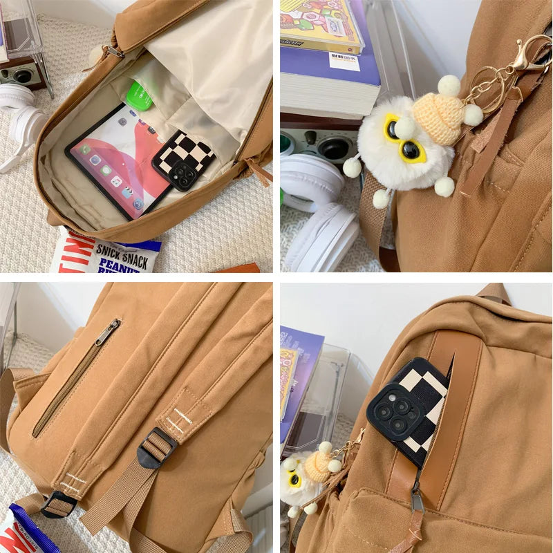 Kylethomasw Female Teenager High Quality Book Bag Girl Laptop Student Backpack Ladies Nylon College Fashion Women Man School Bag Vintage