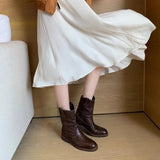 KYLETHOMASW  -  Retro Women's Shoes Handmade Genuine Leather Cowboy Boots for Woman Exquisite Platform Ankle Boots Designer Shoes Botas Feminina
