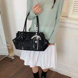 KYLETHOMASW  -  Women's PU Leather Rivet Star Handbag Sweet Cool Niche Aesthetic Daily Street Shoulder Tote Bag New Handbags and Purses