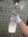 KYLETHOMASW  -  Summer New French Girls' Ballet High Heels Satin Ribbon Ballet Bow Hooded Sandals
