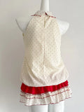 KYLETHOMASW  -  Women Cute Dress Sweet Halter Neck Polka Dot Bow Layered Ruffle Loose Short Daily Casual Fashion Summer New