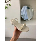 KYLETHOMASW  -  Flat Shoes Female Low Woman's Slippers Luxury Slides Butterfly-Knot 2025 Designer Rome Butterfly-knot Rubber Retro Scandals PU H