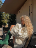 KYLETHOMASW  -  Loose Knitted Women's Sweater High Neck Wide Long Sleeve Female Knitwear Tops 2025 Autumn Winter Fashion Oversized Lady Pullover