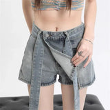 KYLETHOMASW  -  Hot Girl Retro Bow Denim Shorts Women Summer Shorts Skirts High Waist Hot Pants Strap High Waist Slimming Wide Legs Jeans Women