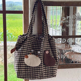 KYLETHOMASW  -  Patchwork Contrast Color Vintage Plaid Handbags Women Y2k Aesthetic Office Lady Shoulder Bags 2026 Grunge All Match Underarm Bag
