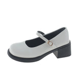 KYLETHOMASW  -  New Autumn Women Mary Jane Shoes Simple Glossy PU Ladies Causal Uniform Low-heeled Shoes Fashion Versatile Lolita Women's Pumps