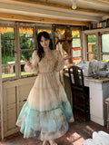 KYLETHOMASW  -  Women Vintage Casual Printed Dress Fashion Long Sleeve Pleated Party Birthday A-Line Dresses Female Clothes Robe Autumn New