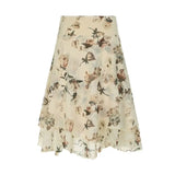 KYLETHOMASW  -  Women's Fashion Printed Milk Silk Skirt Low Waist Slimming Hot Girl Mid-Length
