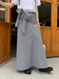 KYLETHOMASW  -   2024 Women A-Line Mopping Skirt Bow Plaid Fashion Summer Loose Chic High Waits Streetwear Vintage Slim Mujer Daily