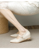 KYLETHOMASW  -  mary janes shoes woman height increasing flats soft leather ankle belt mocasines women elevator shoes zapatos de mujer 2025