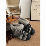 KYLETHOMASW  -  Designer Brand Retro Plus Pile Thickening Increase Thick Soled Snow Boots Women's New Winter Warm Plush Cotton Boots