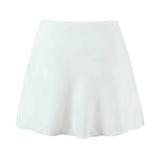 KYLETHOMASW  -  French Style Pink White Jacquard Satin Skirt For Women High Waist Elegant A-line Mini Sweet Skirts