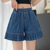 KYLETHOMASW  -  Casual Feng Shui Wash Loose Solid Color Straight Leg Pants Versatile Wide Leg Short Jeans For Women New