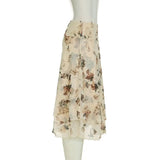 KYLETHOMASW  -  Women's Fashion Printed Milk Silk Skirt Low Waist Slimming Hot Girl Mid-Length