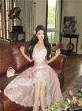KYLETHOMASW  -  Sweet Princess Party Dress for Women Elegant Spaghetti Strap Princess Birthday Prom Vestidos Summer Slim Waist Female Robe New