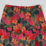 KYLETHOMASW  -  High Waisted Floral Print Skirt for Women's Summer Spicy Girl Irregular Mesh Split Long Skirt Fashion Female Clothes