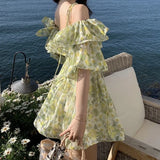 KYLETHOMASW  -  Summer Dress  New Holiday Sexy Elegant Fashion Dress Women‘s Clothing Party Female Short Korean Beach Outfits Floral Dresses