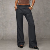 KYLETHOMASW  -  Korean Style Loose Wide Leg Suit Pants Hip Concealing Slimming Black Casual Floor Length Pants Comfortable Korean Leisure