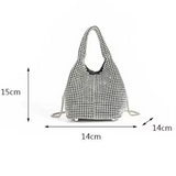 KIylethomasw Handle Rhinestone Evening Tote Bag Purses For Women Shiny Dinner Party Wedding Handbag Designer Female Bucket Bag Shoulder Bag