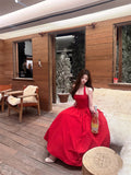KYLETHOMASW  -  Vintage Red Midi Dress Women Party Prom Sexy Halter Bandage Dresses Summer Elegant Korean Backless Bodycon A Line Vestidos