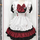 Kylethomasw Black Red Lolita Cos Dress for Women Harajuku Sweet V-neck Bow Shorts Sleeve Dresses Y2k E-Girl High Waist Vestidos Mujer