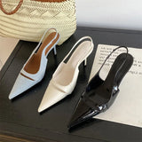 KYLETHOMASW  -  Design Hollow Out Pointed Toe Women Pumps Street Style Thin Low Heels Street Style Sexy Stripper Sandals Shoes
