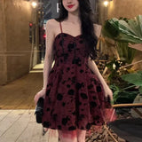 KYLETHOMASW  -  Summer Women's Clothing Camisole Gauze Pullover Plant&Flowers Printing Sleeveless Casual Sexy All-match Knee Skirts Dresses