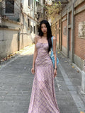 KYLETHOMASW  -  Fantasy Feather Flowing Light Temperament French Summer Strap Dress Female Spicy Girl Thin A-line Long Vestidos