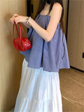 KYLETHOMASW  -   Romance Women Sweet Tank Tops Slim Gentle 2024 Office Lady Summer Chic Loose Summer New All Match Maxi Skirts