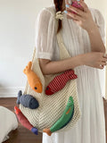 KYLETHOMASW  -  Beach Holiday Knitted Shoulder Bag Underarm Bolsos De Mujer Large Capacity Tote Sac Femme Commuter Bags for Woman New Bolso