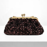 KYLETHOMASW  -  Vintage Lace Kiss Lock Clutch Bag Women Gold Metal Frame Chain Strap Evening Wedding Party Elegant Mini Shoulder Hand Purse