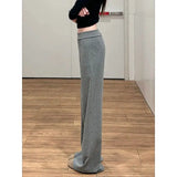 KYLETHOMASW  -  Gray Polka Dot Micro Flared Pants Women's Slimming Lazy Style Small Size Yoga Sexy Leisure Fitness Sports Pants Polyester Fiber