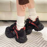 KYLETHOMASW  -  Fashion Crystal Chunky Sneakers Women Comfortable Lace Up Platform Dad Shoes Woman Breathable Mesh Running Sneakers Female