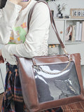 KYLETHOMASW  -  New Large Capacity Sac Femme Transparent Ita Bags for Woman Shoulder Bag Tote Bolsas Spacious Durable Bolsa Fashionable Bolso