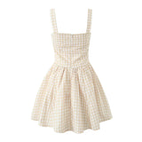 KYLETHOMASW  -  Sexy Elegant Women Cotton Sleeveless Dresses Square Neck Low Waist Summer Party Mini Dress Fit And Flare Graduation Clothing