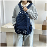KYLETHOMASW  -  New Star School Bag for Female Japanese Denim Women Backpack High School Teenagers Student Casual Large Capacity Back Pack