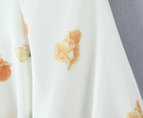 KYLETHOMASW  -  Retro White Flower Bow Ruched Chest Lace Slash Collar Satin Mini Dress Women Short Puff Sleeve Low Waist Swing Dresses Robe