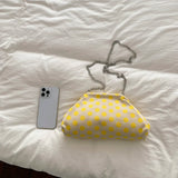 KYLETHOMASW  -  Women Polka Dot Soft Fabric Cloud Shoulder Bag Chain Crossbody Bags New Trend Casual Daily Fashion Handbags and Purses