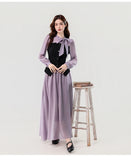KYLETHOMASW  -  Spring French Elegant Fashion 2 Piece Set Women Bowknot Belted Long Sleeves Top + Slim Long Skirt Casual High-street Outfit 2026