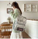 KYLETHOMASW  -  Korean Women Kawaii Ears Backpack Luxury Design Y2k Chic Star Schoolbags for Students Transparent Transparent All Match Ita Bags