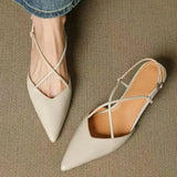 KYLETHOMASW  -  New Style Pointed Toe Low Heel Mule Shoes Women French Retro Single Buckle Strap Fashion Pointed Low Heel Shoes Women 7878