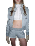 KYLETHOMASW  -  Retro Korean Style Waist Cinching Solid Color Simple High-end Personalized Women's Fashion Hoodie Autumn New 16P1501