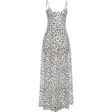 KYLETHOMASW  -  Backless Elegant See Through Maxi Dress Women Polka Dots Print Low-Neck Sleeveless Summer Holiday Ruched Sexy Outfits