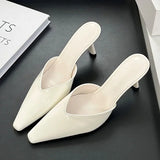 Kylethomasw New Fashion High Heels Slippers for Women Pointed Toe Pumps Slides Female Shallow Sexy Mules Sandal Ladies Zapatos De Mujer
