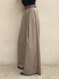 KYLETHOMASW  -  Spring Elegant Women's Wide Leg Pants High Waist Solid Korean Casual Loose Trousers Pockets Female