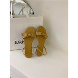 KYLETHOMASW  -  Flat Shoes Female Low Woman's Slippers Luxury Slides Butterfly-Knot 2025 Designer Rome Butterfly-knot Rubber Retro Scandals PU H