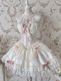 KYLETHOMASW  -  Kawaii Lolita Mini Dress Women Sweet Bows Mesh Patchwork Bandage Halter Dresses Summer Sleeveless Cute Ruffles Harajuku Dress