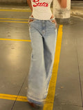 KYLETHOMASW  -  American Retro Y2k Low Waist Jeans Women Summer Hollow Out Rhinestone Decor Jeans Hot Girl Streetwear Style Daily Casual Outfit