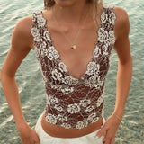 KYLETHOMASW  -  Women Sequined Lace Embroidery Tank Top Sleeveless Cami Tops V-neck Shiny Slim Fit Summer Clubwear for Daily Party