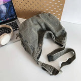 KYLETHOMASW  -  Japanese Vintage Denim Women's Handbags High-capacity Streetwear Casual Shoulder Bag All Match Y2k Aesthetic Ins Crossbody Bags